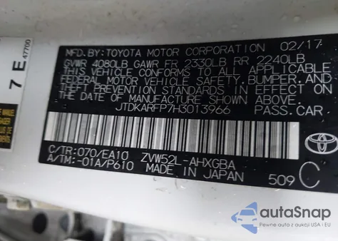 2017 Toyota Prius Prime Advanced from USA, damaged, VIN JTDKARFP7H3013966